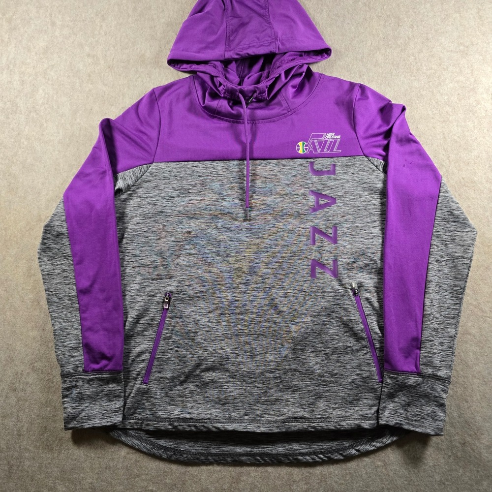 G-III 4Her New Orleans Jazz Hoodie Womens XL Purple Gray Pullover 338